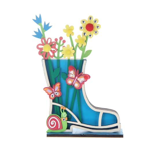 Spring Boot &#x26; Flowers Wood Craft Kit by Creatology&#x2122;